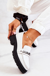 Leather Loafers Letters La.Fi 210001W-PU White