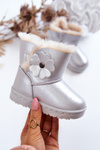 Children's Snow Boots With Flower Silver Bianca
