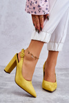 High Heels Pointed Toe Pumps Yellow Alanza