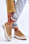 Trampki Niskie Damskie Platforma Beżowe Lee Cooper LCW-23-44-1655L