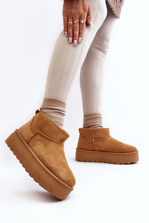 Women's Snow Boots On Platform Camel Mennja