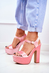 High Pink High Heels Sandals Velvet HighShoes
