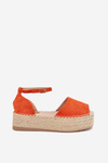 Women's espadrilles on a platform with weaving orange Selise