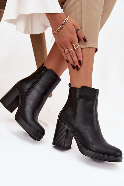 Women's Ankle Boots on Heel Black Ryselle