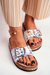 Women's Slides Big Star Metallic Pattern DD274127