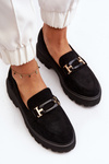 Women's Loafers with Ornament Black Omavia