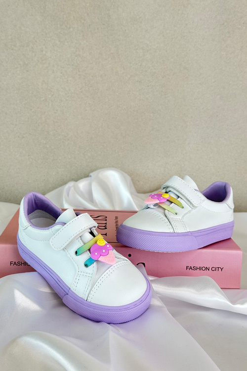 Children's Sneakers Trainers with Velcro White-Purple Pennyn
