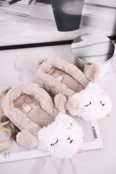 Women's Slippers With Fur Sheep Beige Ben