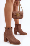 Brown Suede Women's Boots with Stiletto Heel Selela