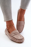 Women's Beige Faux Suede Loafers Rerceria