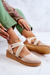 Espadryle Damskie Zamszowe Beżowe Big Star JJ276038