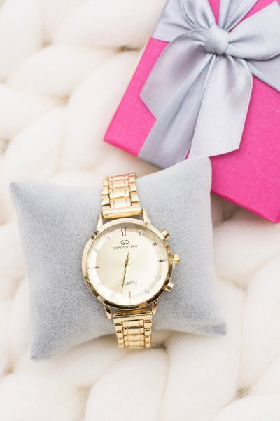 Fashionable Gold Women's Watch with Bracelet Giorgio&Dario