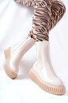 High-top Platform Boots Beige Sereia