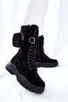Suede Platform Boots With Pouch Black Issanti