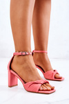 Leather Sandals On A Bar Pink Sheela