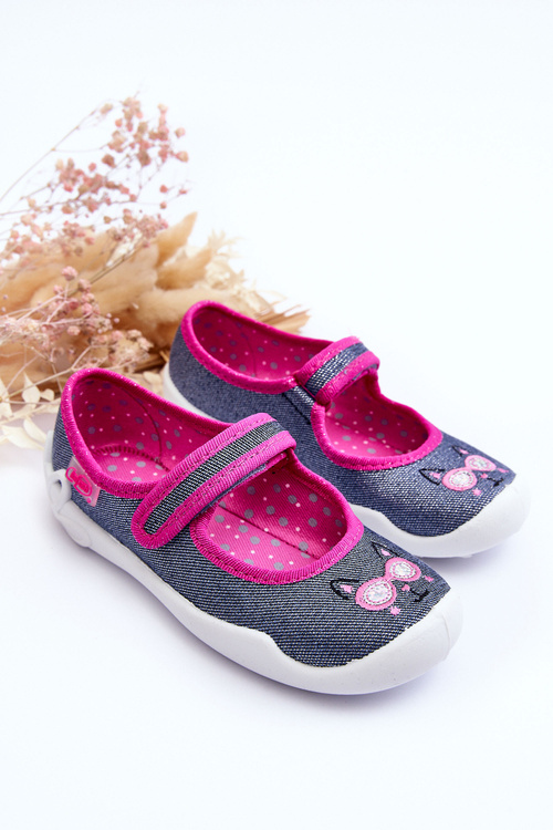 Children's Ballet Slippers Shiny Befado 114X422 Navy-Pink