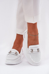 Perforated Ballet Flats Made Of Natural Leather Vinceza 95331 White