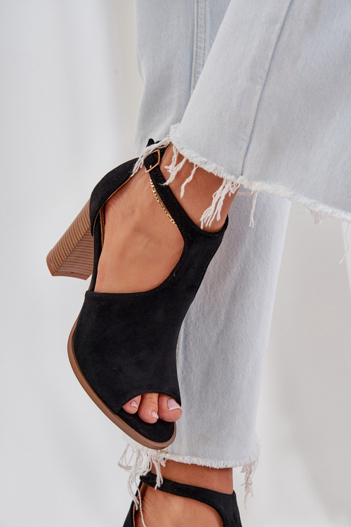 Block Heels Made Of Eco Suede Black Lanadriena