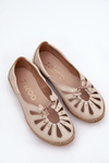Flat Ballerinas Made Of Natural Leather Zazoo 10179 Beige