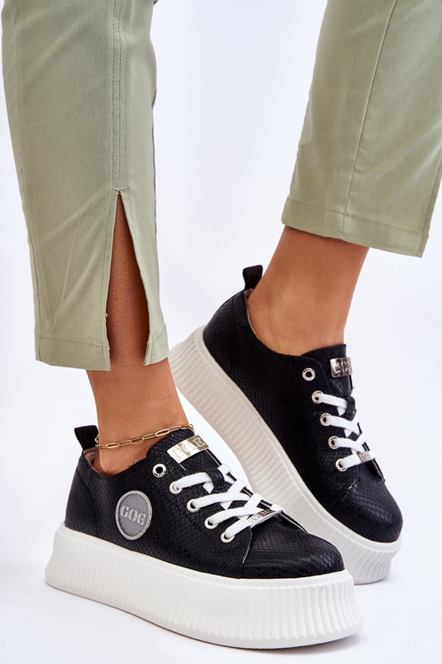 Sneakersy Buty Sportowe Damskie Czarne GOE JJ2N4127