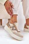 Ladies Sports Shoes On Platform Panther Khaki Lorori