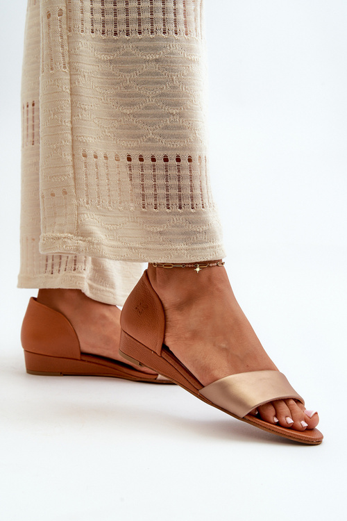 Leather Sandals Maciejka 1971-68 Brown-Golden