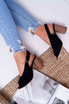 Women's Suede Sandals Black Celian