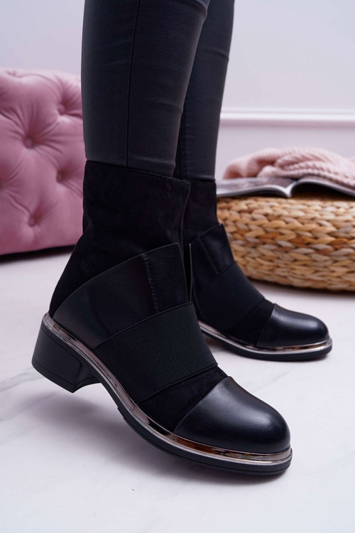 Women's Suede Boots With Eraser Black Mange