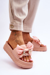 Slippers With A Bow And A Teddy Bear Light pink Suzy