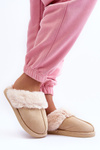 Women's Slippers with Faux Fur Light Beige Pinky