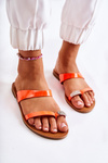 Women's Lacquered Flip-flops Orange Jimena