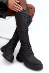 Leather Lace-Up Insulated Ankle Boots Black Bergdis