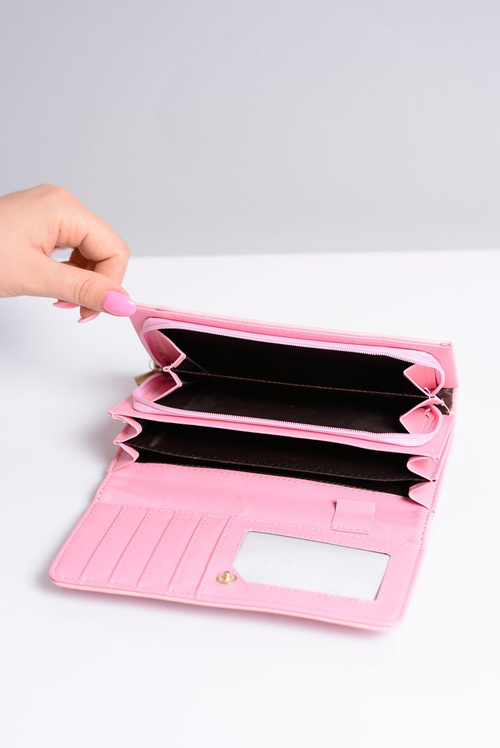 Large Ladies Pink Heart Wallet