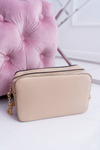 Shoulder Handbag with Golden Chain Beige