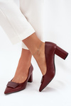 Block Heels With Decoration Burgundy Celira