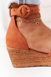 Suede Wedge Sandals Maciejka 04565-29 Camel