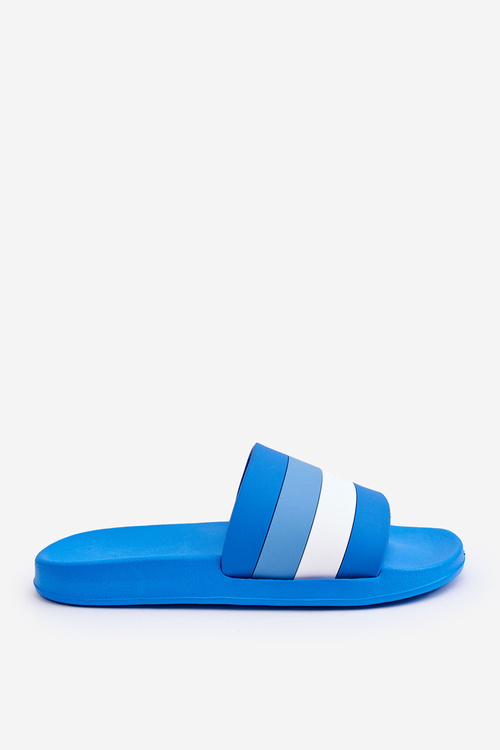 Men's Striped Slippers Blue Vision