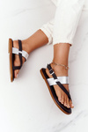Leather Sandals Flip-flops Big Star HH274712 Black-Silver