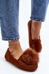 Mokasyny Damskie Z Futerkiem Camel Novas 2473