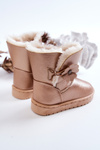 Children's Snow Boots With Flower Gold Bianca