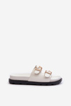 Women's Eco Leather Sandals with Buckles White Valmira