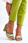 Women's Patterned Heel Slippers Green Adelise
