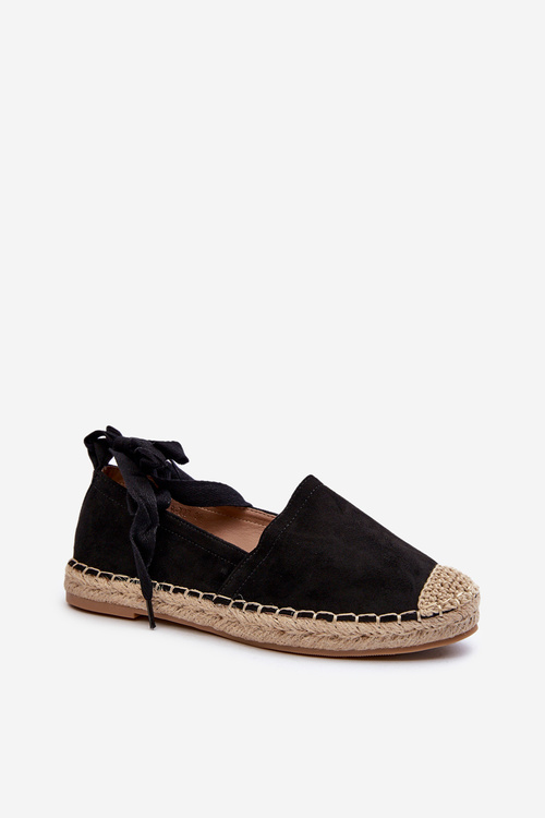 Tied Suede Espadrilles Black Ismanne