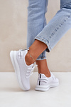 Buty Sportowe Wsuwane Siateczkowe Damskie Białe Harice 