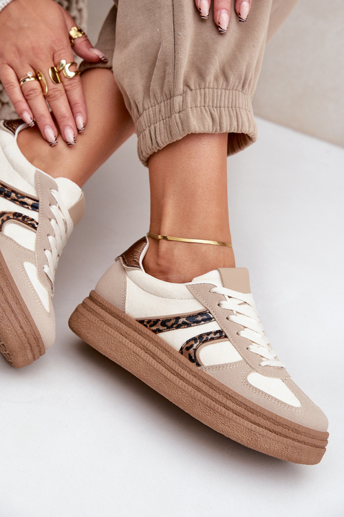 Women's Platform Sneakers Beige Lesida