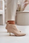 Women's Stiletto Heeled Eco Suede Beige Boots Terlena