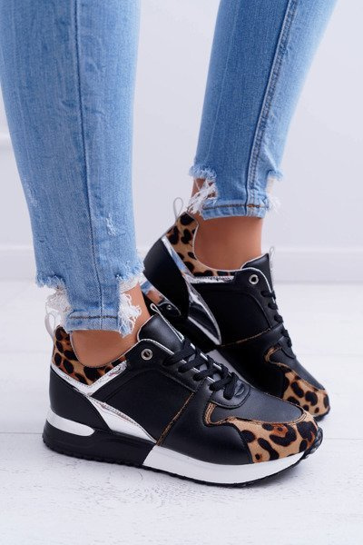 Sporty Women's Leopard Shoes Black Fippo