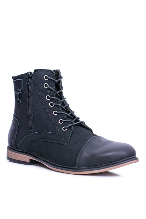 Men's Boots Leather Warmed Workers with Zips Grenda