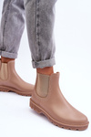 Women's Slip-On Matte Galoshes Beige Helinca
