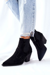Suede Boots Flat Heel Black Maurelle